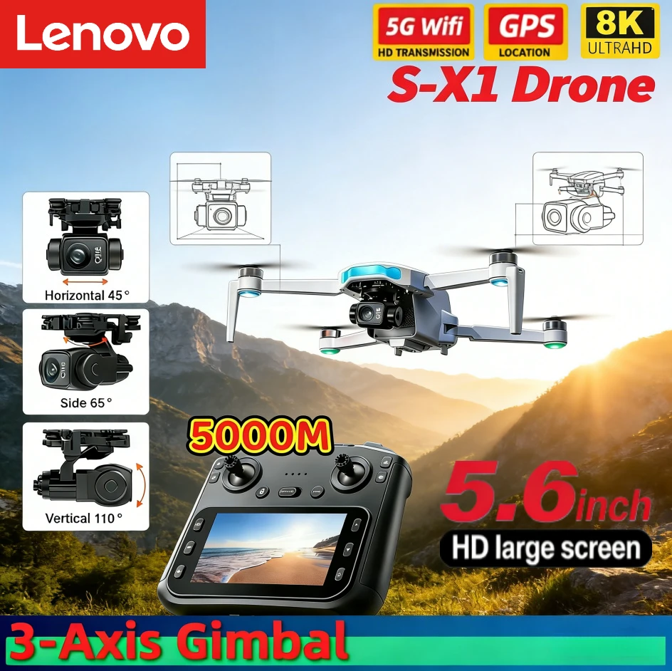 Drone X1 Rc - Lenovo GPS S-X1 Drone Three-axis gimbal
