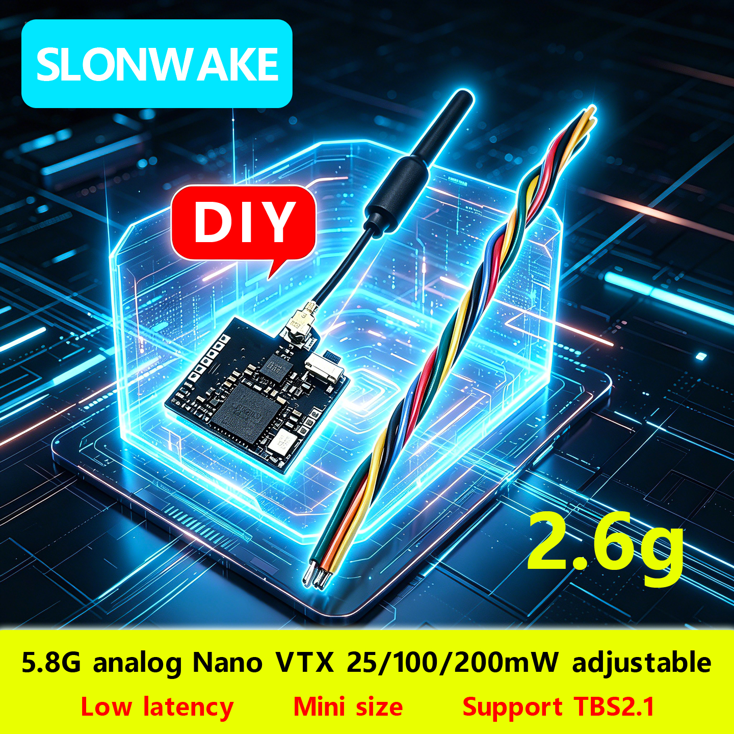 Drone Rc Receiver And Transmitter - SLONWAKE Nano 5.8G 48CH 200mW Micro