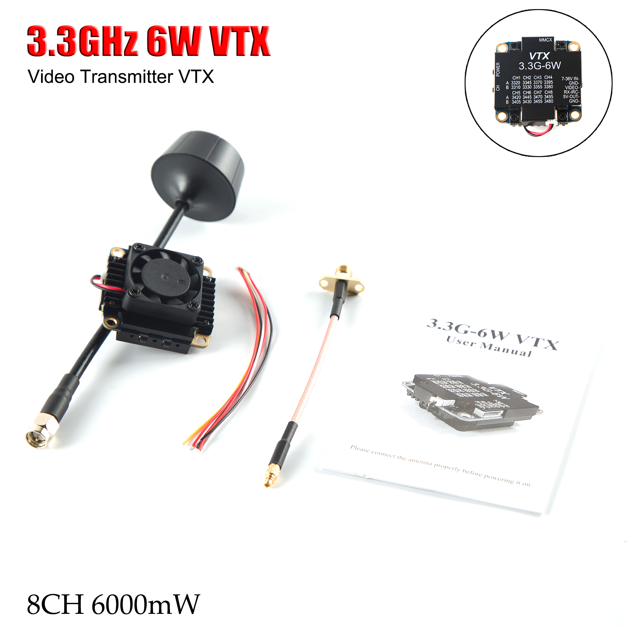 Drone Rc Accessories - FPV Video Transmitter 3.3G 6W VTX