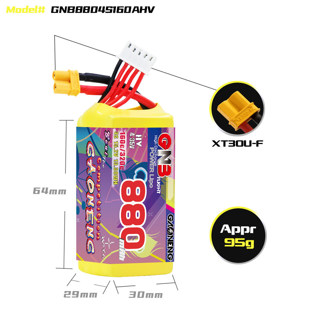 GNB 4S 880mAh 15.2V 160C/320C  - Drone Lipo Battery recensie en prijs