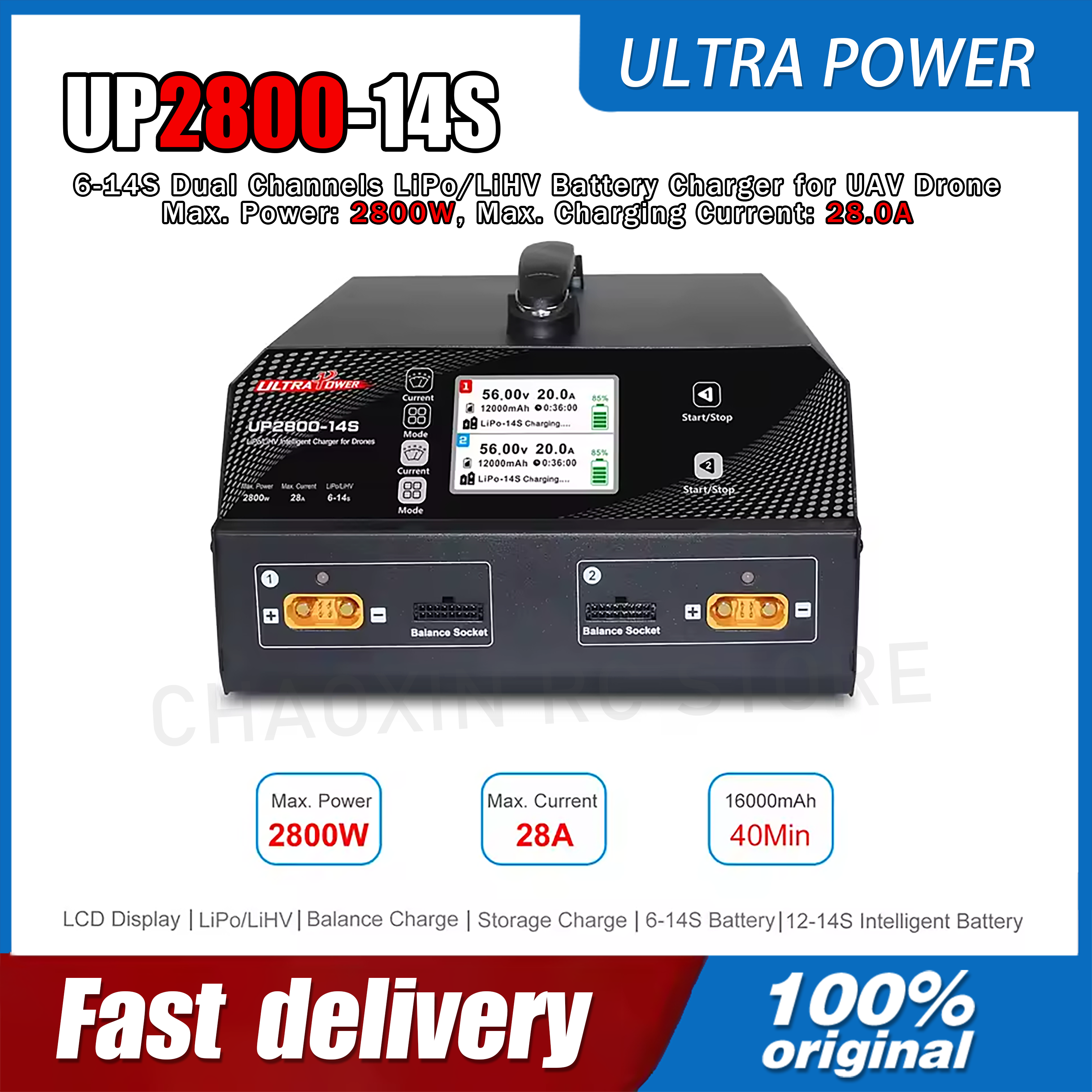 ULTRA POWER UP2800-14S 2X1400W - Drone Lipo Battery recensie en prijs