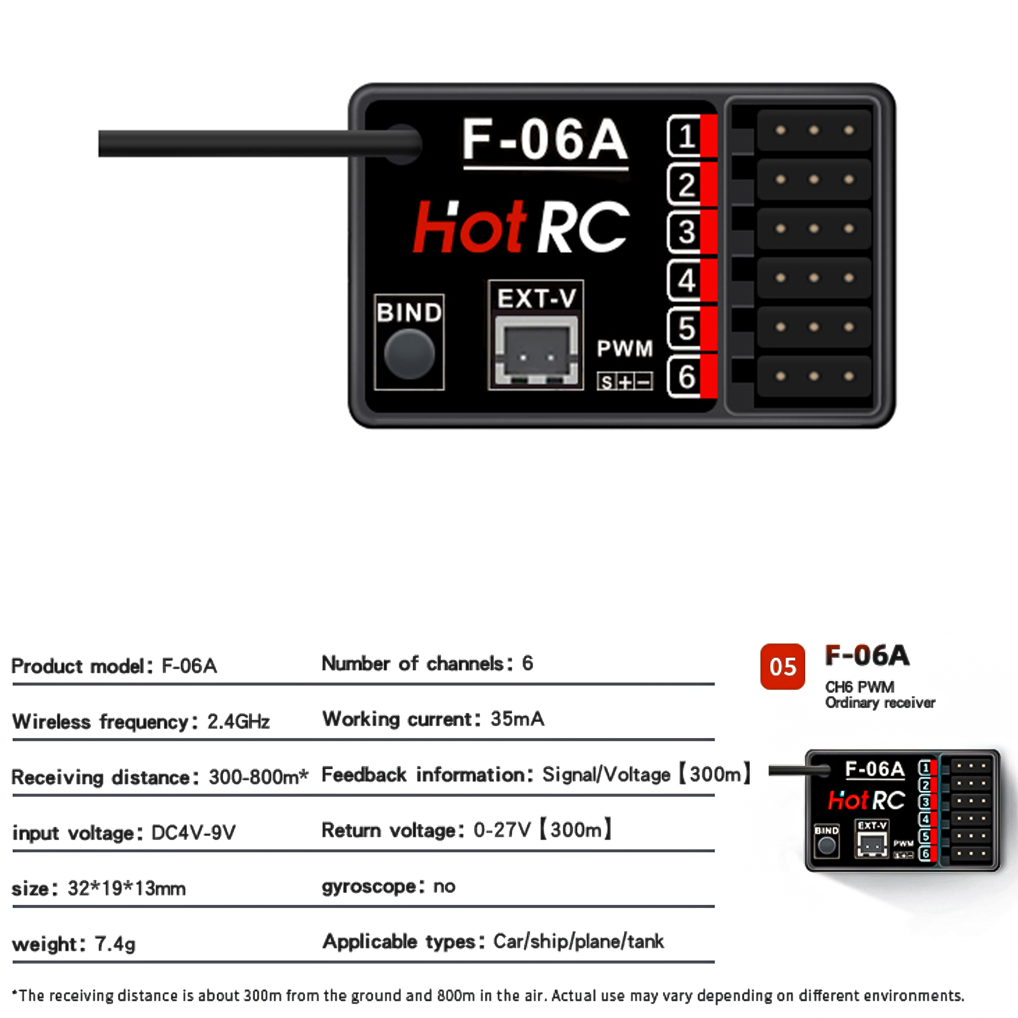 HOTRC DS-600 6CH 2.4GHz Radio  - Telemetry Module Rc recensie en prijs