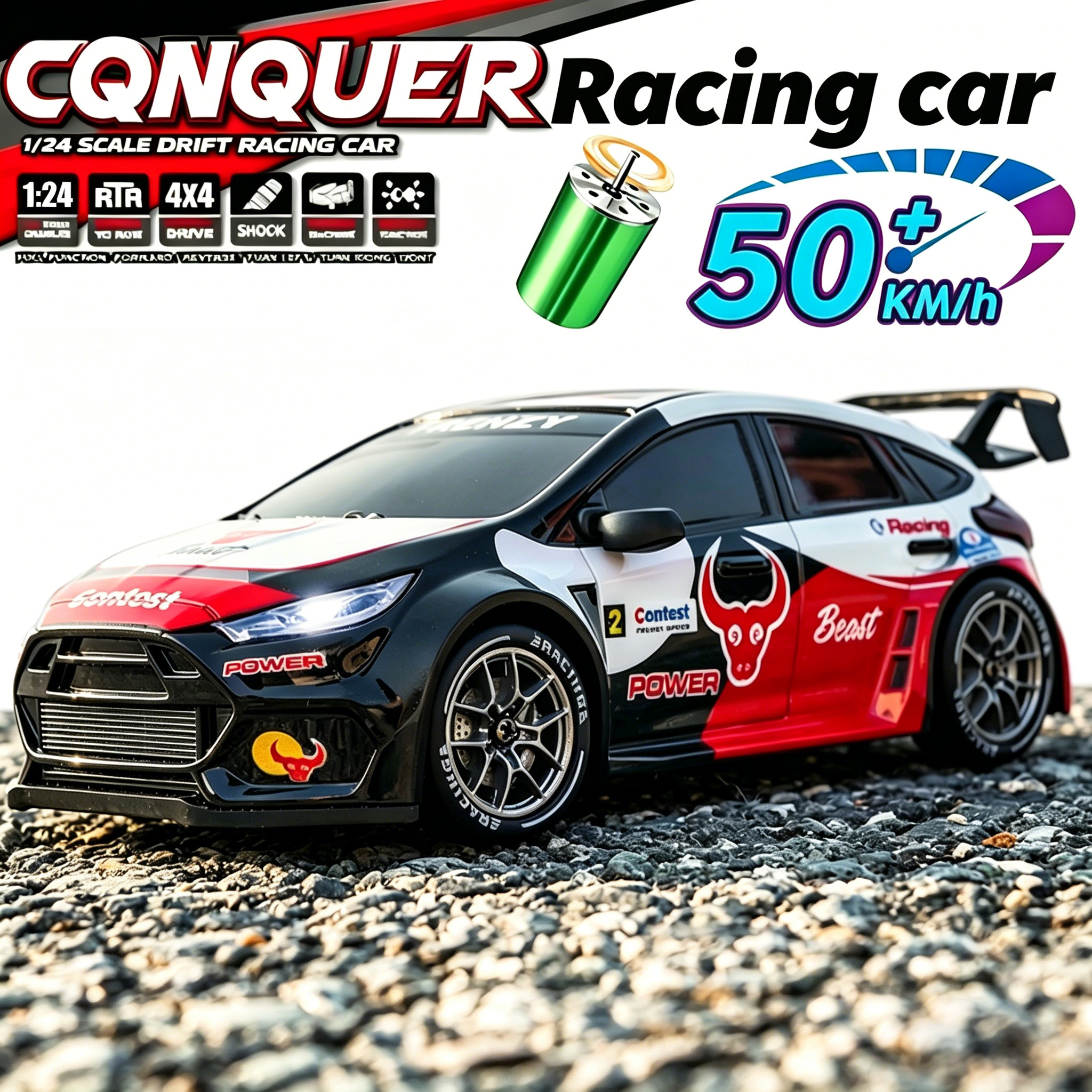 1：24 4WD 50KM/H RC Car Stunt D - Drone Shahed Rc recensie en prijs
