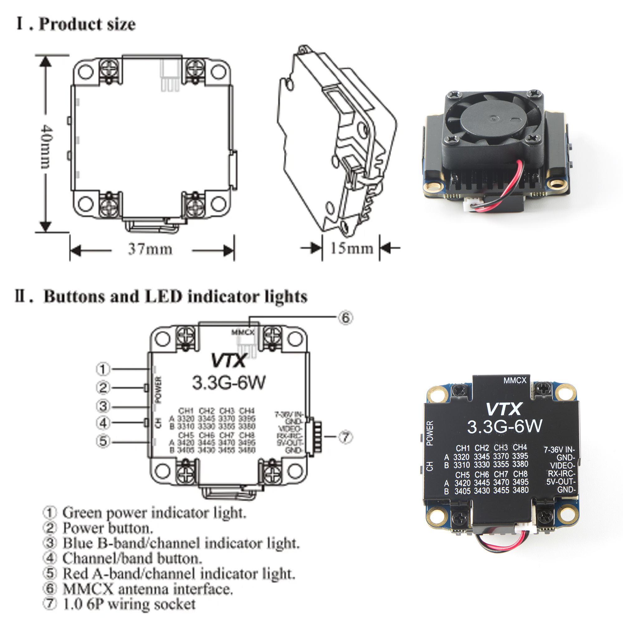 FPV Video Transmitter 3.3G 6W  - Drone Rc Accessories recensie en prijs