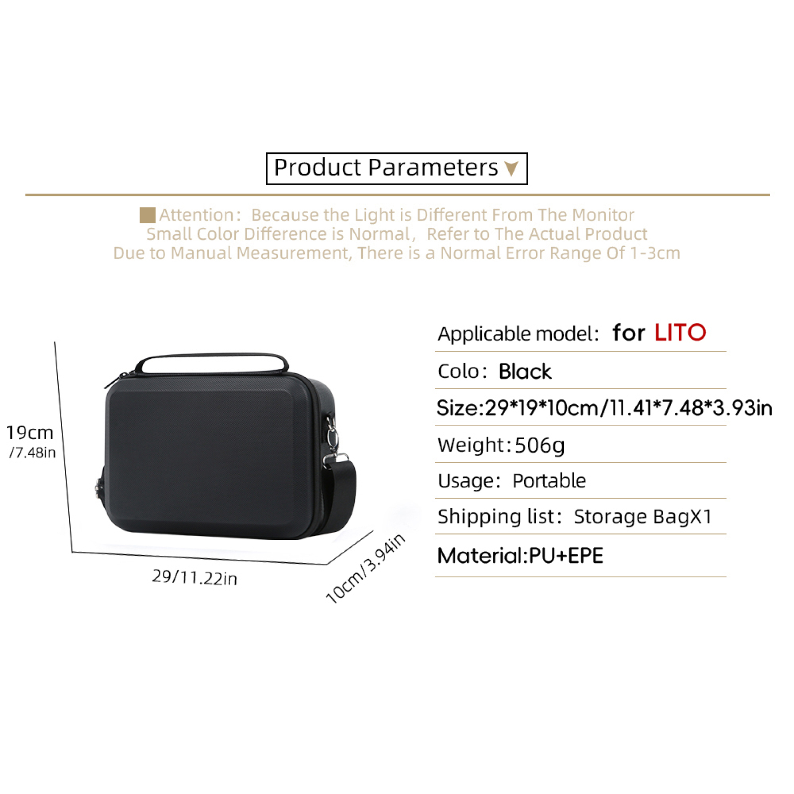 PU Storage Bag for DJI Lito X1 - Drone X1 Rc recensie en prijs